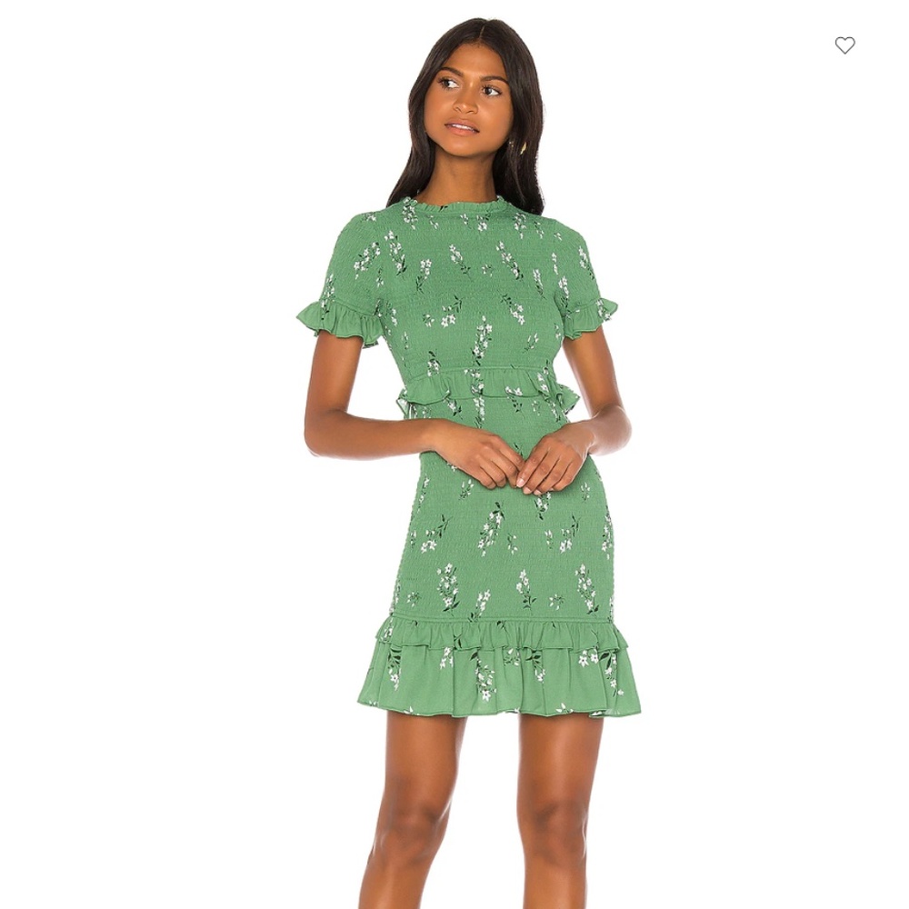 LIKELY X REVOLVE Green Smocked Mini Dress